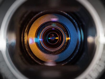 Close up shot of video camera lens
** Note: Visible grain at 100%, best at smaller sizes